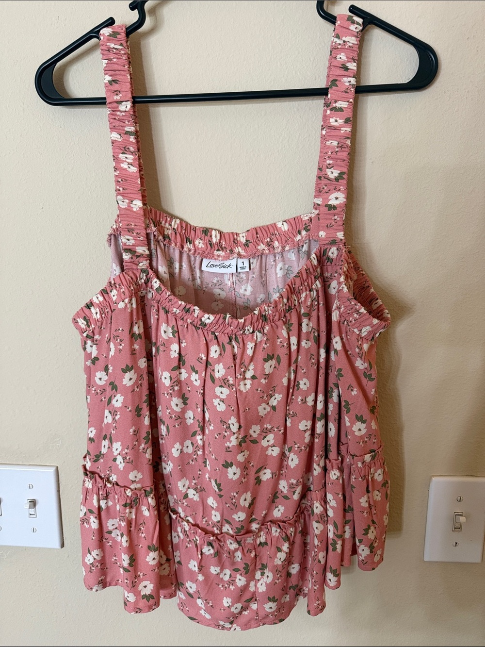 torrid Pink Floral Ruffle Tank Top